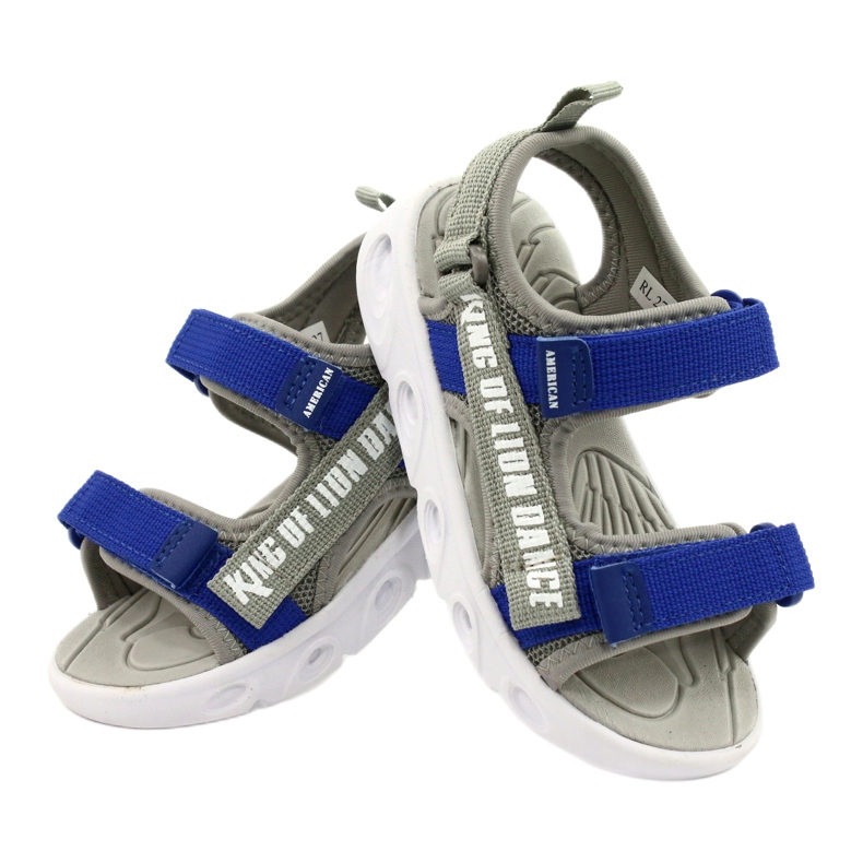 American Club Sandals boys with Velcro foam insole RL27/21 gray grey 4