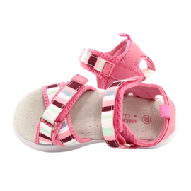 American Club Girls' Sandals Leather Velcro insert Arman Club Pink RL44/21 3