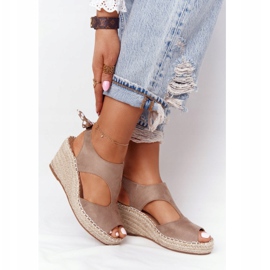 EVE Beige Mykonos Wedge Sandals With Braids 2