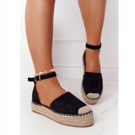 MSMG Espadrilles On The Straw Platform Black Bali 2