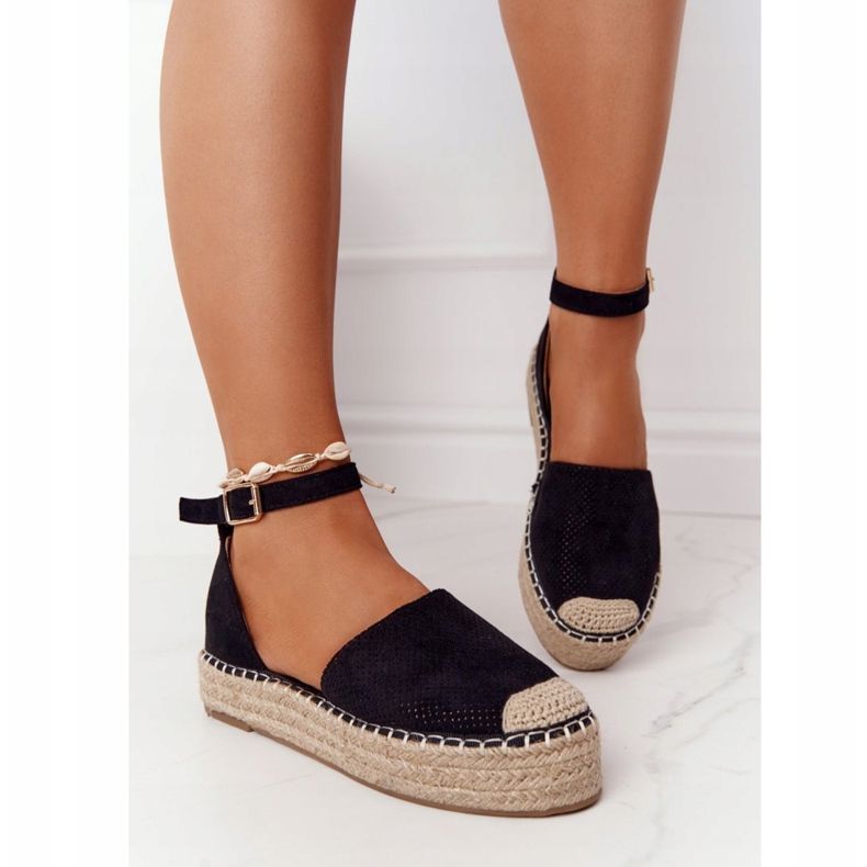 MSMG Espadrilles On The Straw Platform Black Bali 2