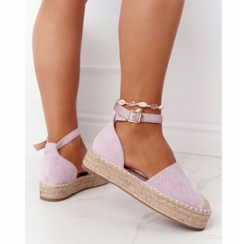 MSMG Espadrilles On The Straw Platform Violet Bali purple 1