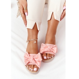 MSMG Rubber Slippers With Andrea Coral Bow beige multicolored pink 1