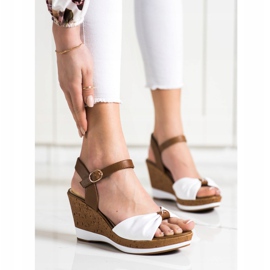 Fashionable Sandals On Wedge Sergio Leone white brown 1 Fashionable Sandals On Wedge Sergio Leone white brown 1