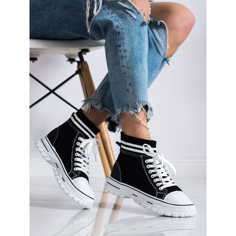 SHELOVET Fashionable Slip-On Sneakers black 2