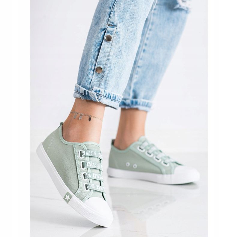 Women's Big Star Sneakers HH274097 green 1 Women's Big Star Sneakers HH274097 green 1