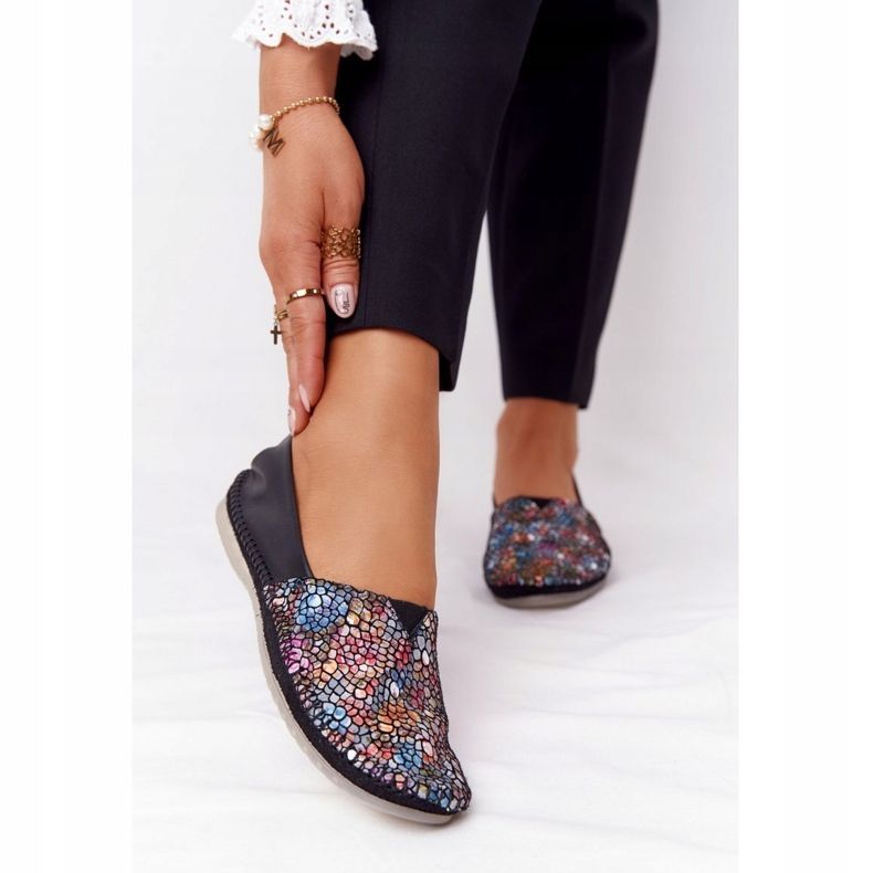 Women's Leather Maciejka 01930-87 Black Ballerinas multicolored 1