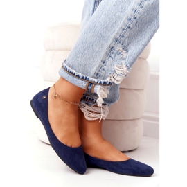 Suede ballerinas Sergio Leone BL622 Navy blue 2