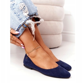 Suede ballerinas Sergio Leone BL622 Navy blue 1