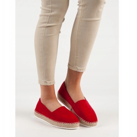 Small Swan Red Suede Espadrilles 1
