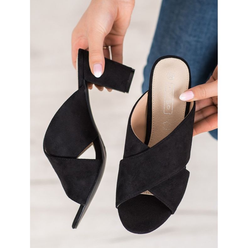 Filippo Black Suede Slippers 2