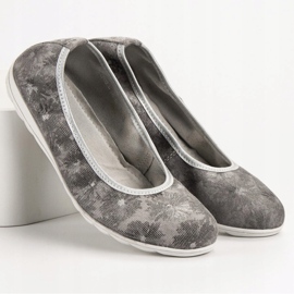 Filippo Leather ballerinas grey 2