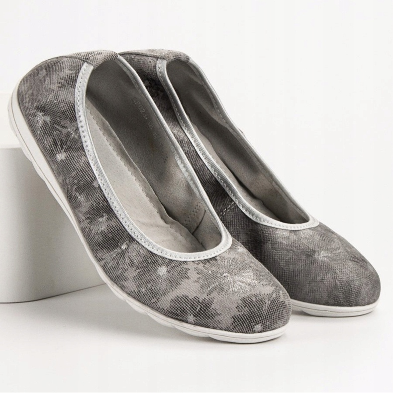 Filippo Leather ballerinas grey 2