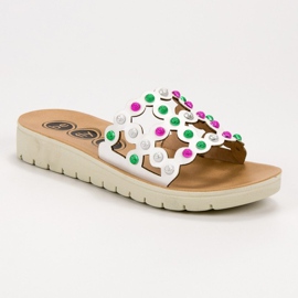 SHELOVET Casual Women's Slippers white multicolored 1