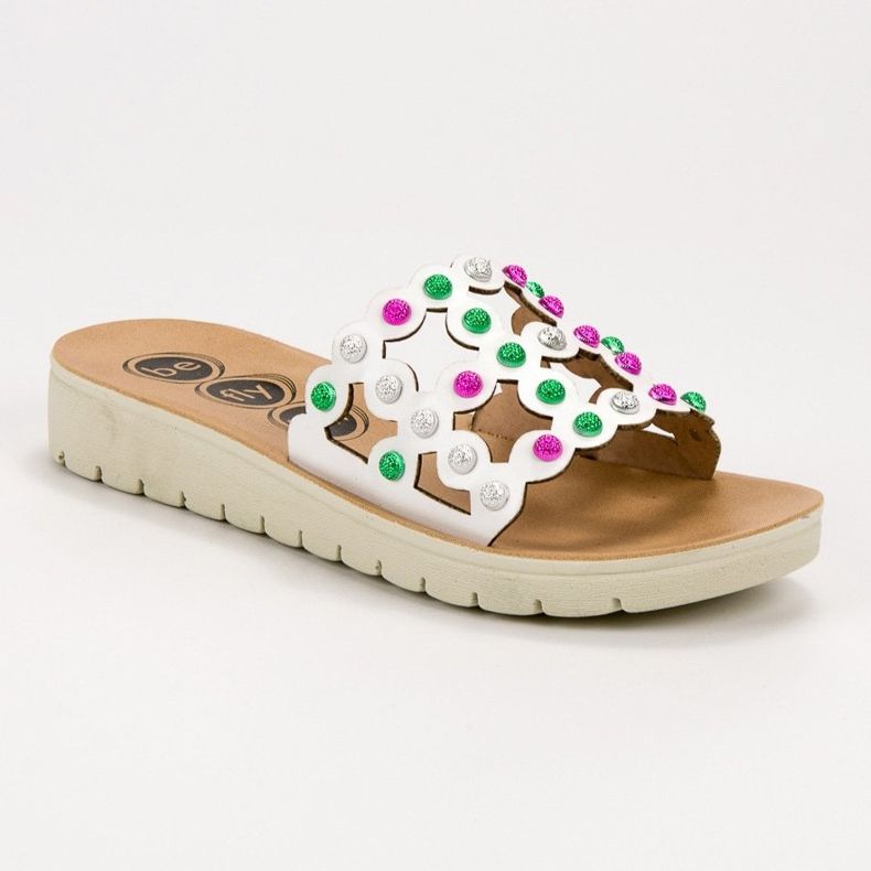 SHELOVET Casual Women's Slippers white multicolored 1