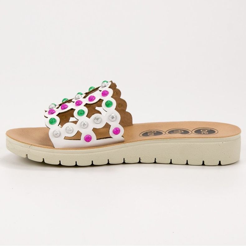 SHELOVET Casual Women's Slippers white multicolored 2