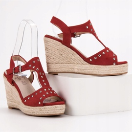 Kylie Sandals With Rhinestones red 1