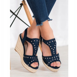 Kylie Sandals With Rhinestones navy blue 2