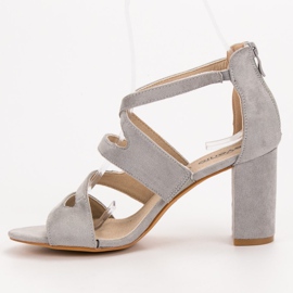 Evento Suede Sandals On A Bar grey 1