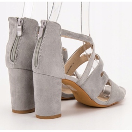 Evento Suede Sandals On A Bar grey 2