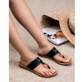 Stylish VINCEZA flip-flops black 2