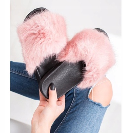 SHELOVET Comfortable Fur Slippers pink 2