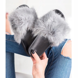 SHELOVET Comfortable Fur Slippers grey 2