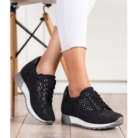 Kylie Openwork shoes on the platform black 1