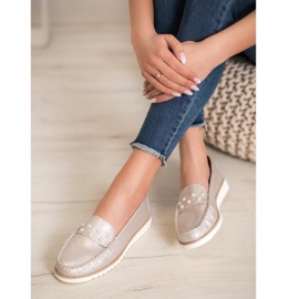 Sergio Leone Loafers With Pearls golden 1