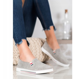 Filippo Gray Leather Sneakers grey 2