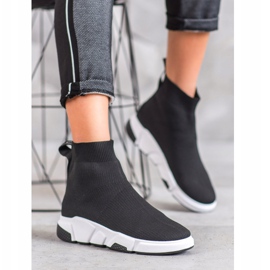 SHELOVET Black Slip On Shoes 1