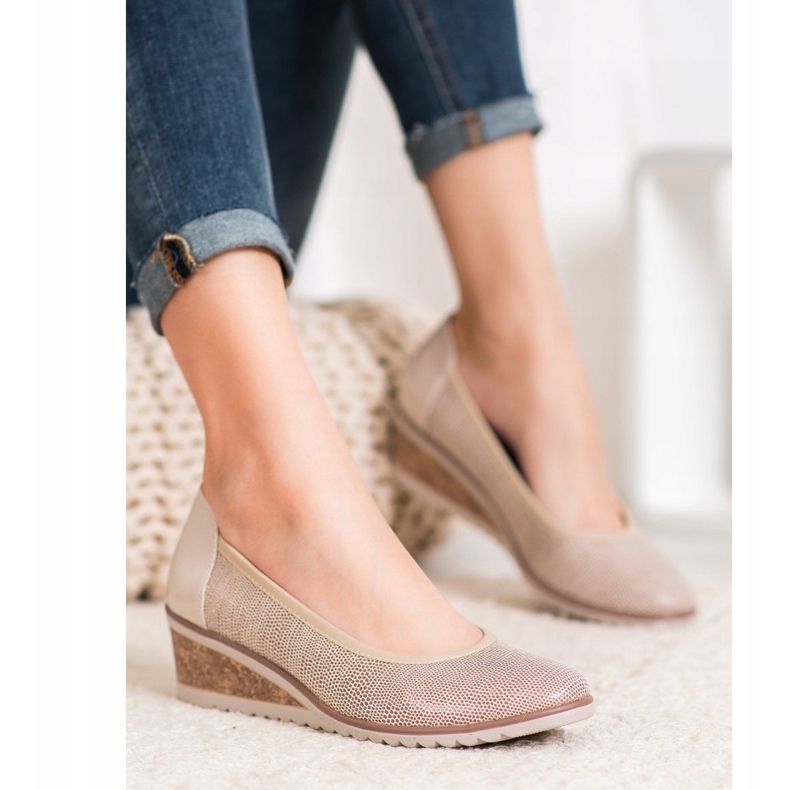 Elegant VINCEZA ballerinas beige brown 1 Elegant VINCEZA ballerinas beige brown 1