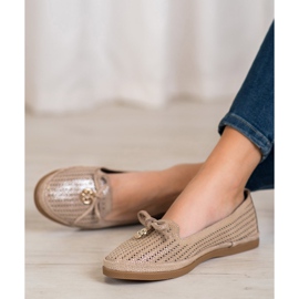 Stylish VINCEZA ballerinas brown 2