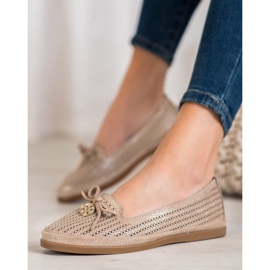 Stylish VINCEZA ballerinas brown 1