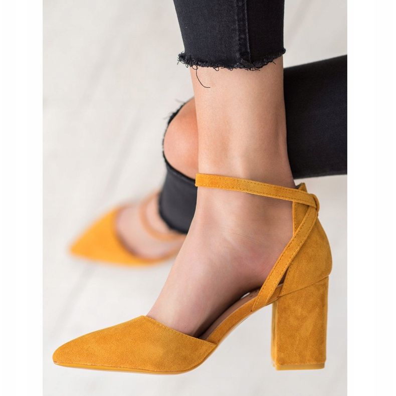 Seastar Stylish Suede Pumps yellow 2