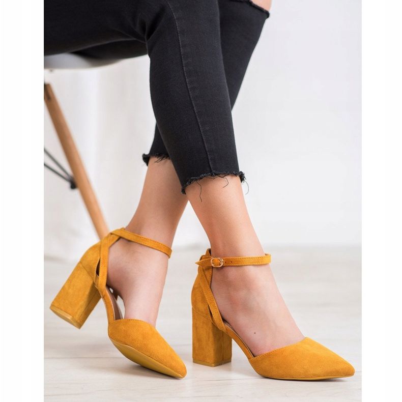 Seastar Stylish Suede Pumps yellow 1