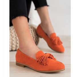 Seastar Suede Footwear With Fringes orange 1