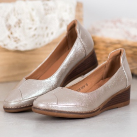 Vinceza Casual Wedge Pumps golden 1