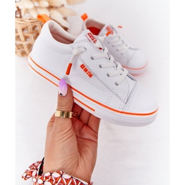 Children's Eco-leather Sneakers Big Star HH374036 White-Orange 2