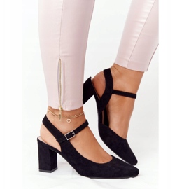 Suede Pumps On A Bar Sergio Leone PB446 Black 1