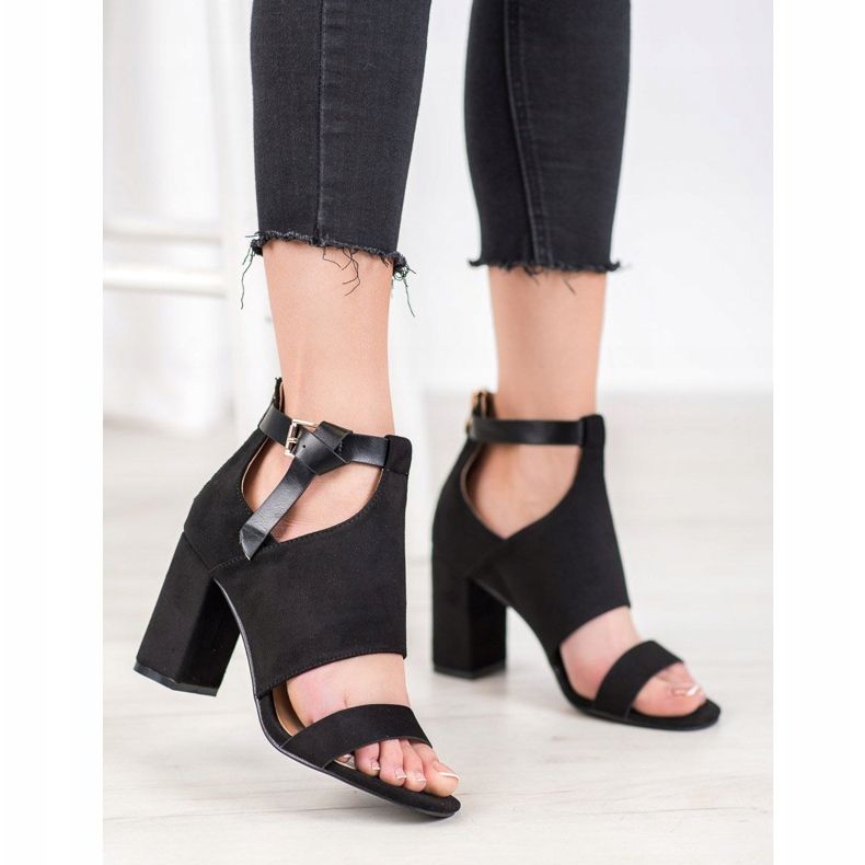 Fashionable VINCEZA sandals black 2