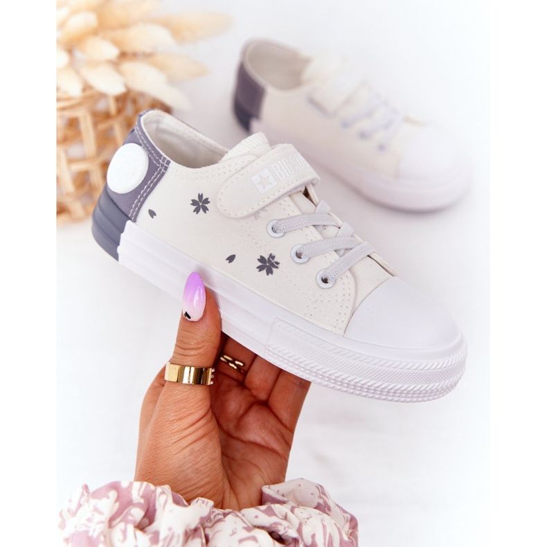 Children's Sneakers With Velcro Big Star HH374052 White-Gray 2