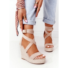 MSMG Beige Lanzarote Wedge Sandals With Braids 2