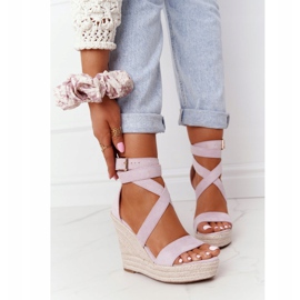 MSMG Wedge Sandals With Braided Violet Lanzarote 2