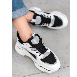 Weide Fashionable Sneakers With Mesh white black 1