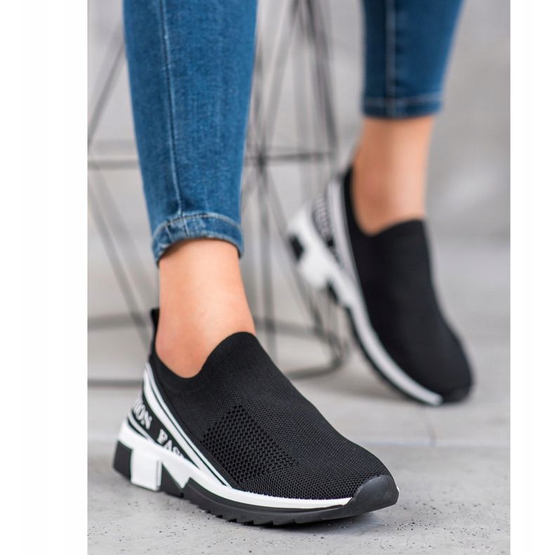 SHELOVET Openwork Slipony Fashion white black 2 SHELOVET Openwork Slipony Fashion white black 2