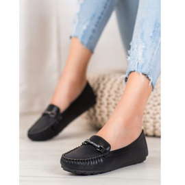 Fama Moccasins With Cubic Zirconia black 1