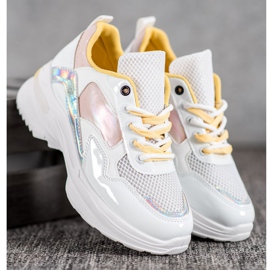 SHELOVET Stylish Eco Leather Sneakers white multicolored 1 SHELOVET Stylish Eco Leather Sneakers white multicolored 1