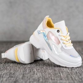 SHELOVET Stylish Eco Leather Sneakers white multicolored 2 SHELOVET Stylish Eco Leather Sneakers white multicolored 2