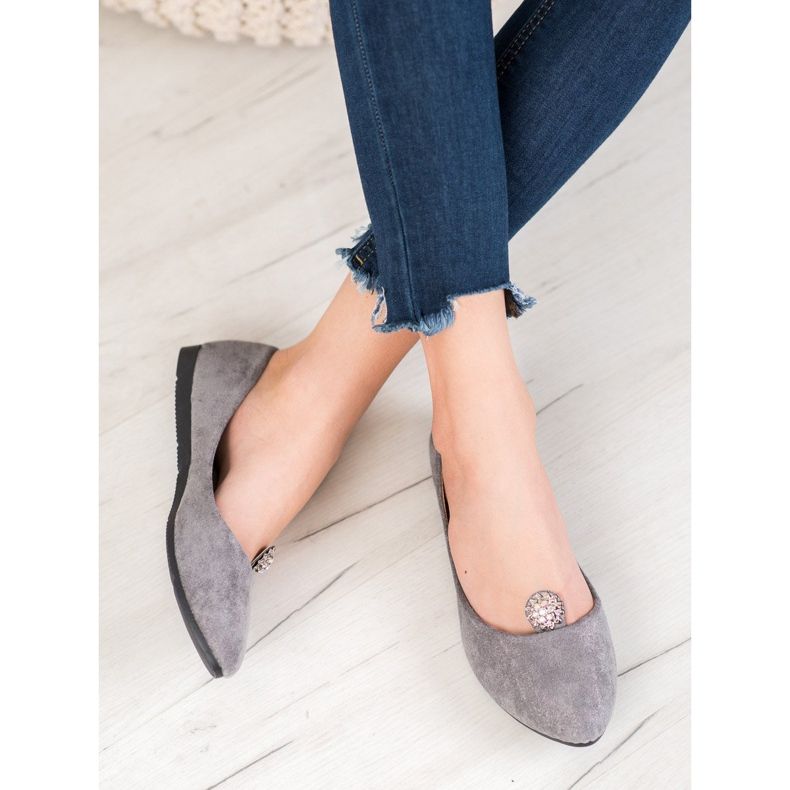 Gray Ballerinas With VINCEZA Ornament grey 2